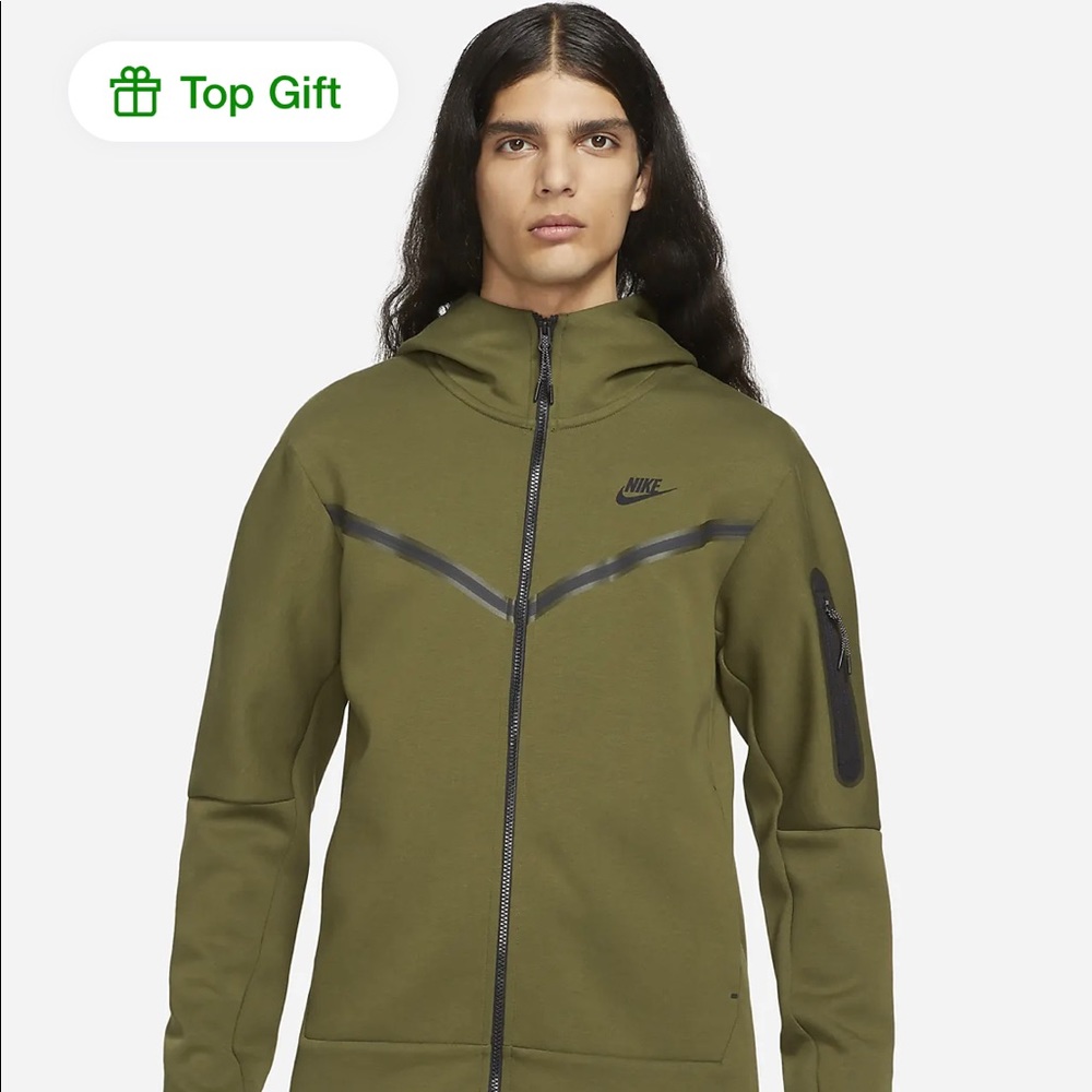 Men’s Nike tech hoodie olive green (s tall)